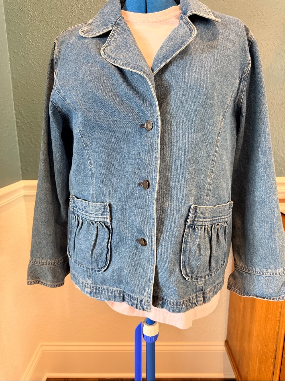 J. Jill Light Blue Denim Button-Up Jacket